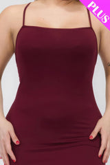 Plus Size Crisscross Back Split Thigh Maxi Dress | Mixtshop LLC