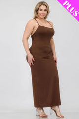 Plus Size Crisscross Back Split Thigh Maxi Dress | Mixtshop LLC