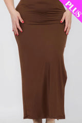 Plus Size Crisscross Back Split Thigh Maxi Dress | Mixtshop LLC