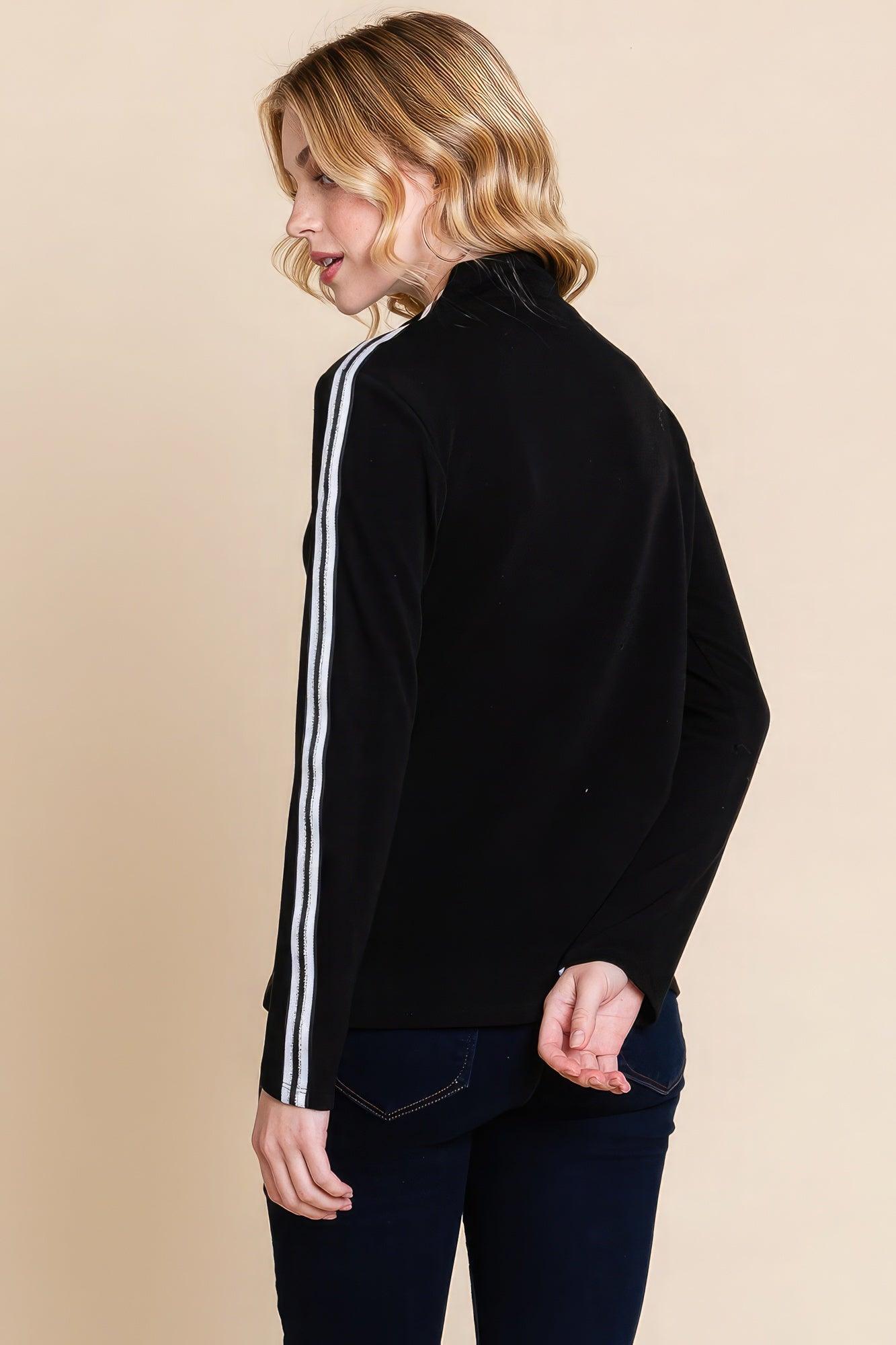 Long Sleeve Solid Mock Neck Casual Top | Mixtshop LLC