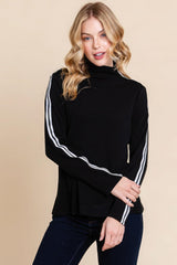 Long Sleeve Solid Mock Neck Casual Top | Mixtshop LLC