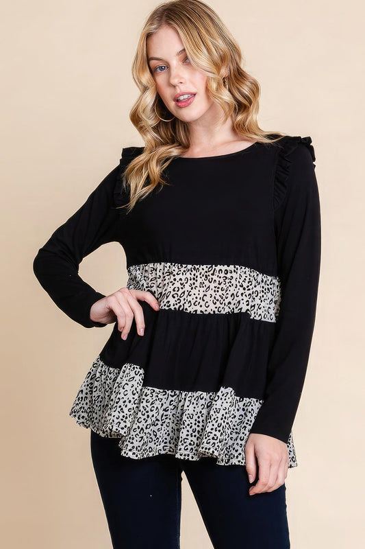 Solid Tiered Fashion Top | Mixtshop LLC