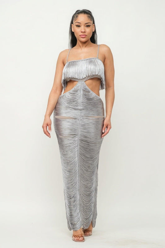 Lux Fringe Maxi Dress | Mixtshop LLC