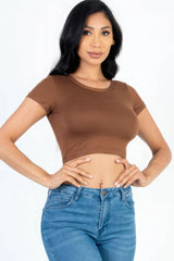 Short Sleeve Roundneck Crop Top | Mixtshop LLC