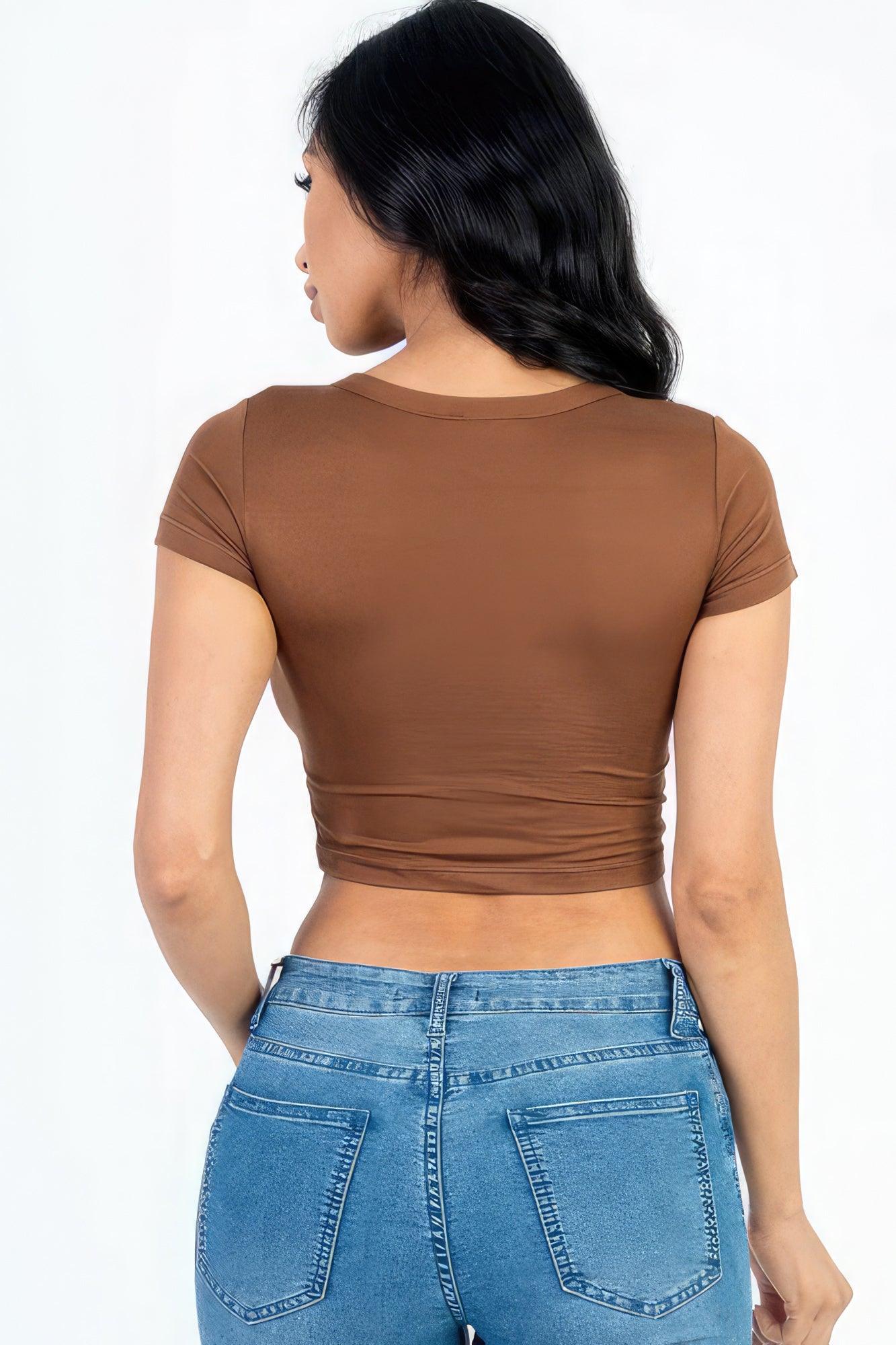 Short Sleeve Roundneck Crop Top | Mixtshop LLC