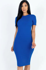 Ribbed Bodycon Midi Dress | Mixtshop LLC