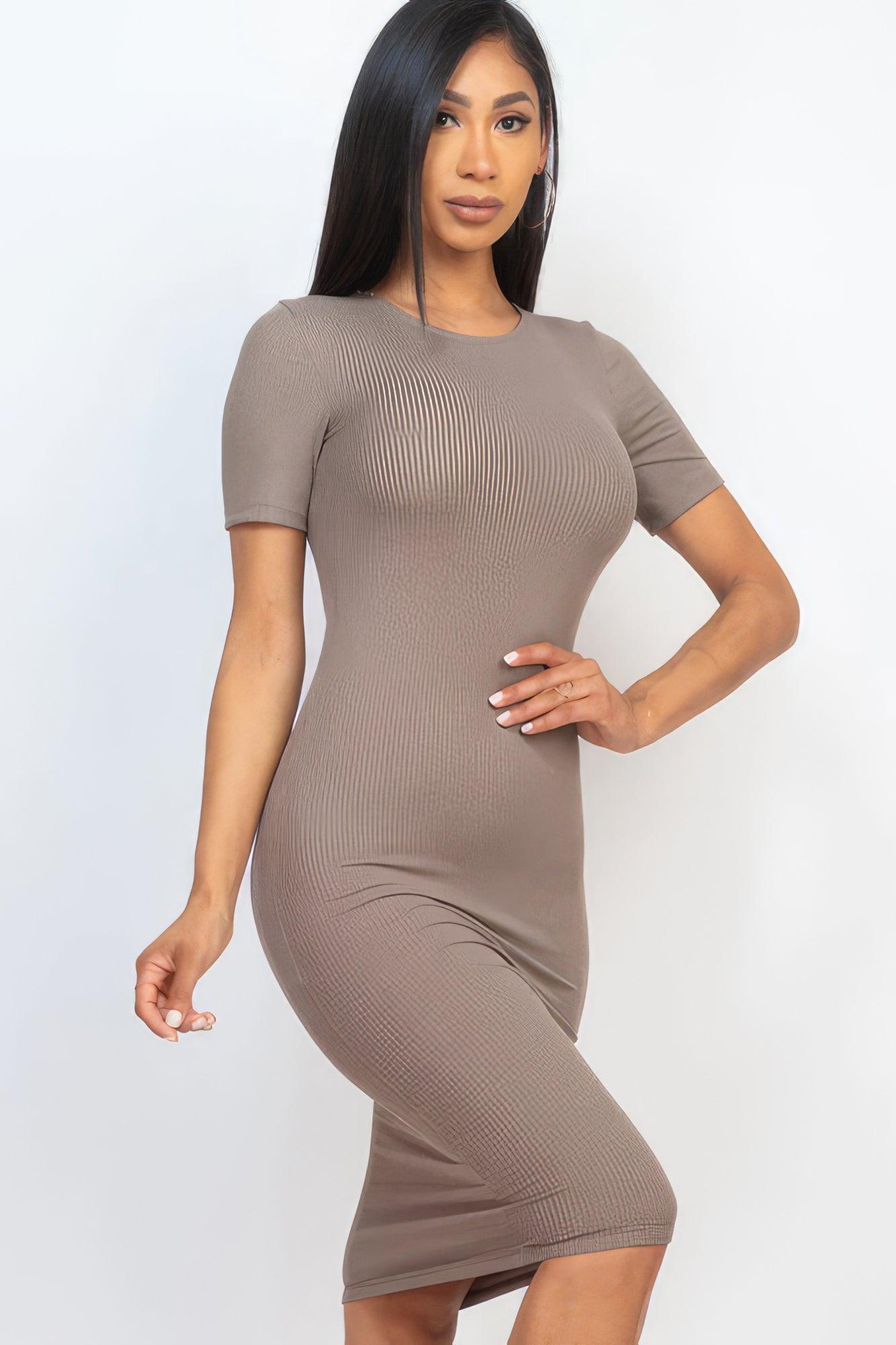 Ribbed Bodycon Midi Dress | Mixtshop LLC
