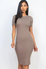 Ribbed Bodycon Midi Dress | Mixtshop LLC