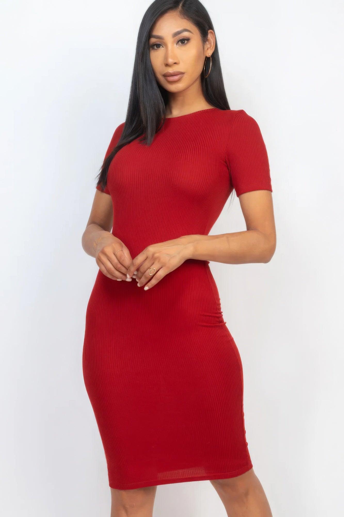 Ribbed Bodycon Midi Dress | Mixtshop LLC