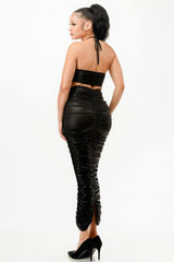 Metallic Rushed Halter Dress | Mixtshop LLC