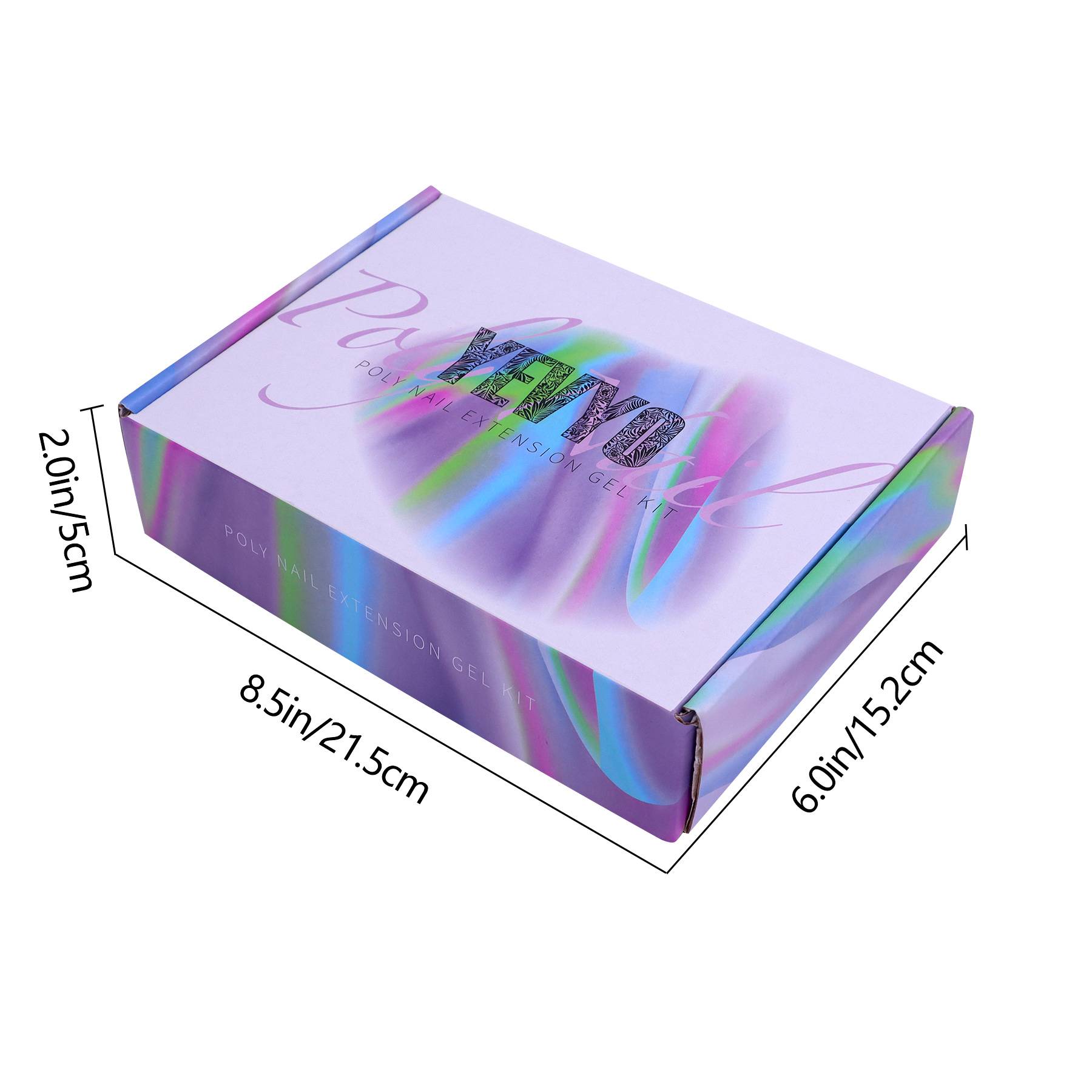6 PCS Poly Gel Nail Kit With UV Lamp, Top Base Coat Builder Nails Art Tools