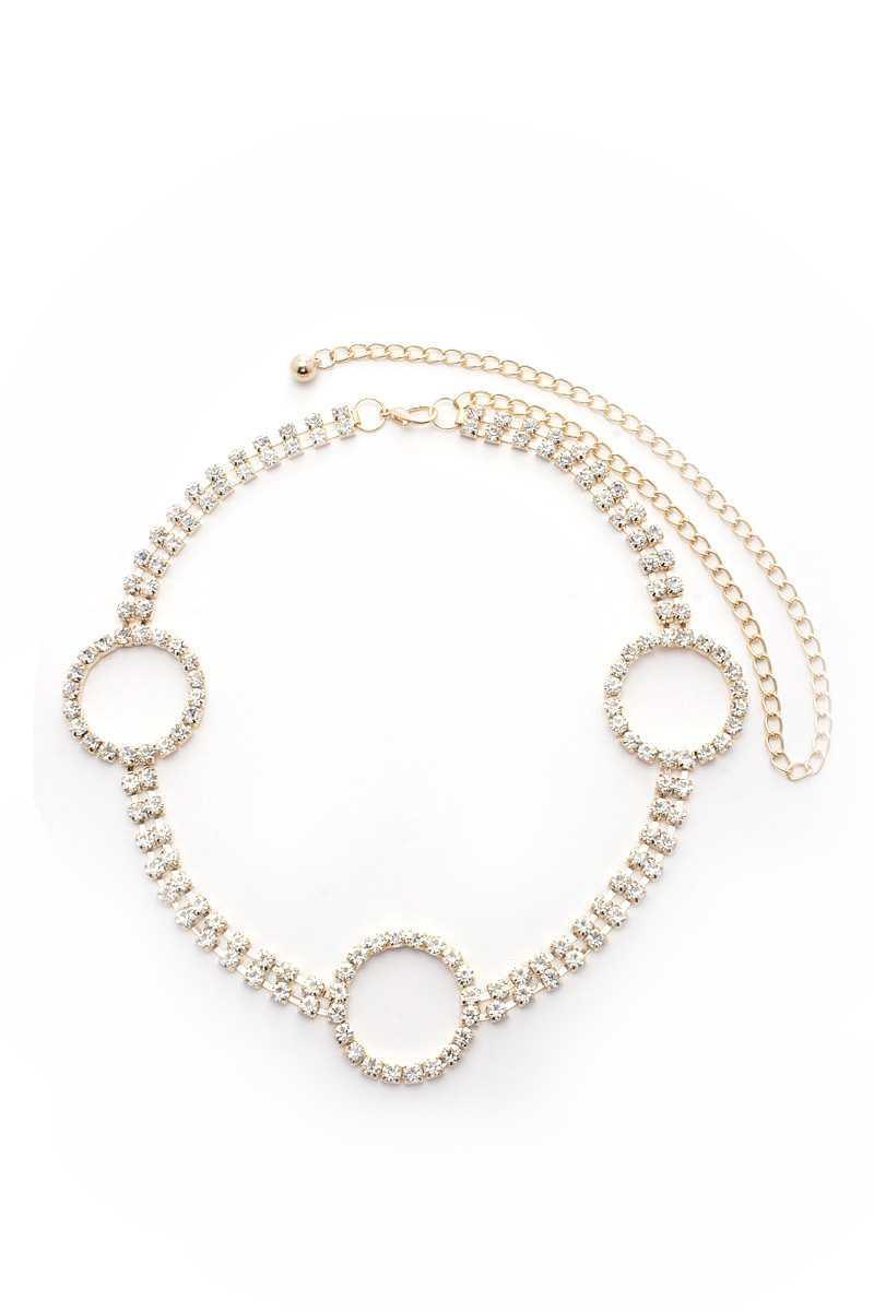 Circle 2 Line Rhinestone Chain Belt | Mixtshop LLC