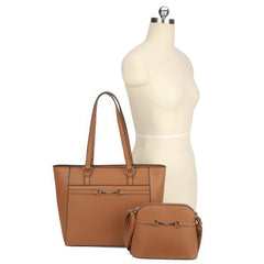 2in1 Smooth Matching Shoulder Tote Bag With Crossbody Set | Mixtshop LLC