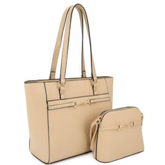 2in1 Smooth Matching Shoulder Tote Bag With Crossbody Set | Mixtshop LLC