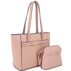 2in1 Smooth Matching Shoulder Tote Bag With Crossbody Set | Mixtshop LLC