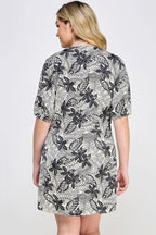 Plus Botanical Print Front Tie Dress | Mixtshop LLC