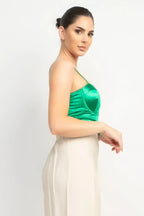 Rhinestone Strap Sweetheart Bodysuit | Mixtshop LLC