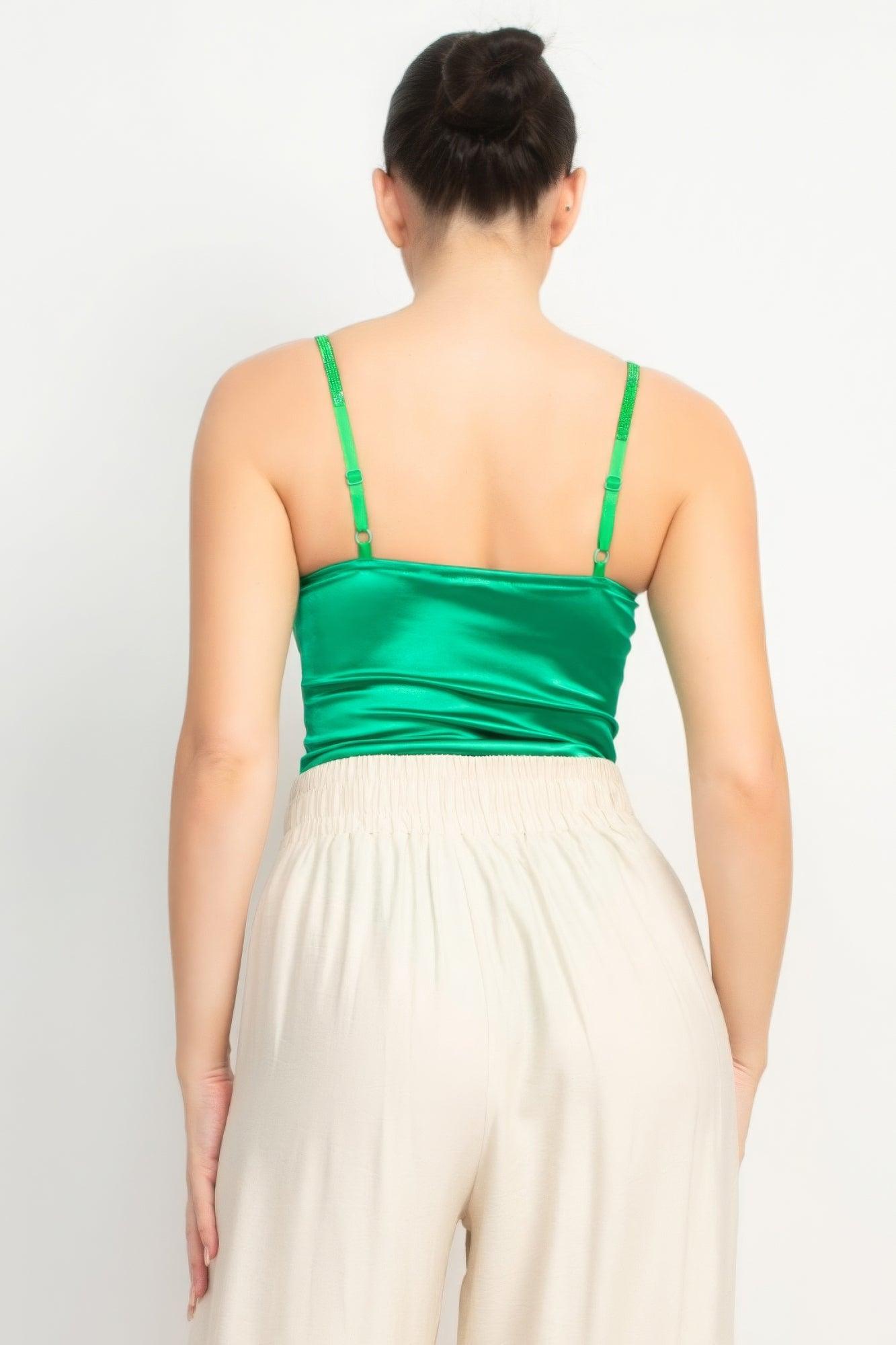 Rhinestone Strap Sweetheart Bodysuit | Mixtshop LLC