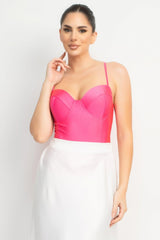 Rhinestone Strap Sweetheart Bodysuit | Mixtshop LLC