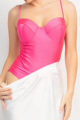 Rhinestone Strap Sweetheart Bodysuit | Mixtshop LLC