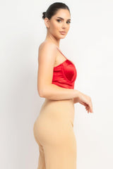 Rhinestone Strap Sweetheart Bodysuit | Mixtshop LLC