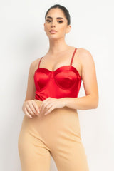 Rhinestone Strap Sweetheart Bodysuit | Mixtshop LLC
