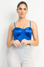 Rhinestone Strap Sweetheart Bodysuit | Mixtshop LLC