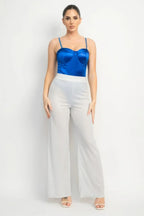 Rhinestone Strap Sweetheart Bodysuit | Mixtshop LLC
