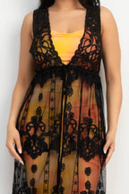 Sheer Embroidered Lace Vest | Mixtshop LLC