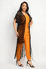 Crocheted Open-front Fringe Kimono | Mixtshop LLC