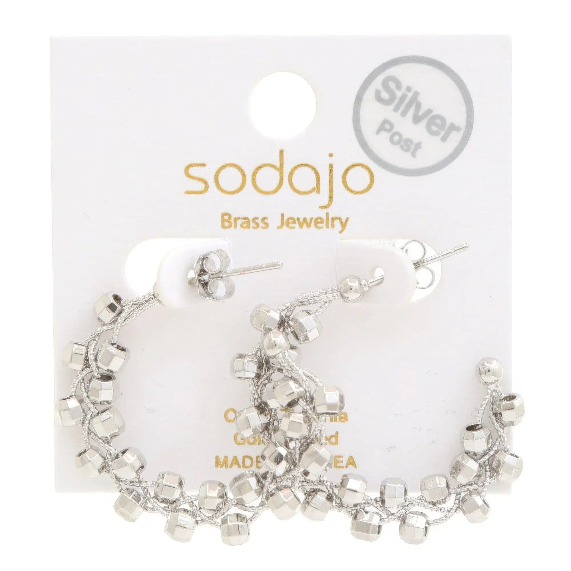 Sodajo Beaded Open Hoop Gold Dipped Earring | Mixtshop LLC Main image