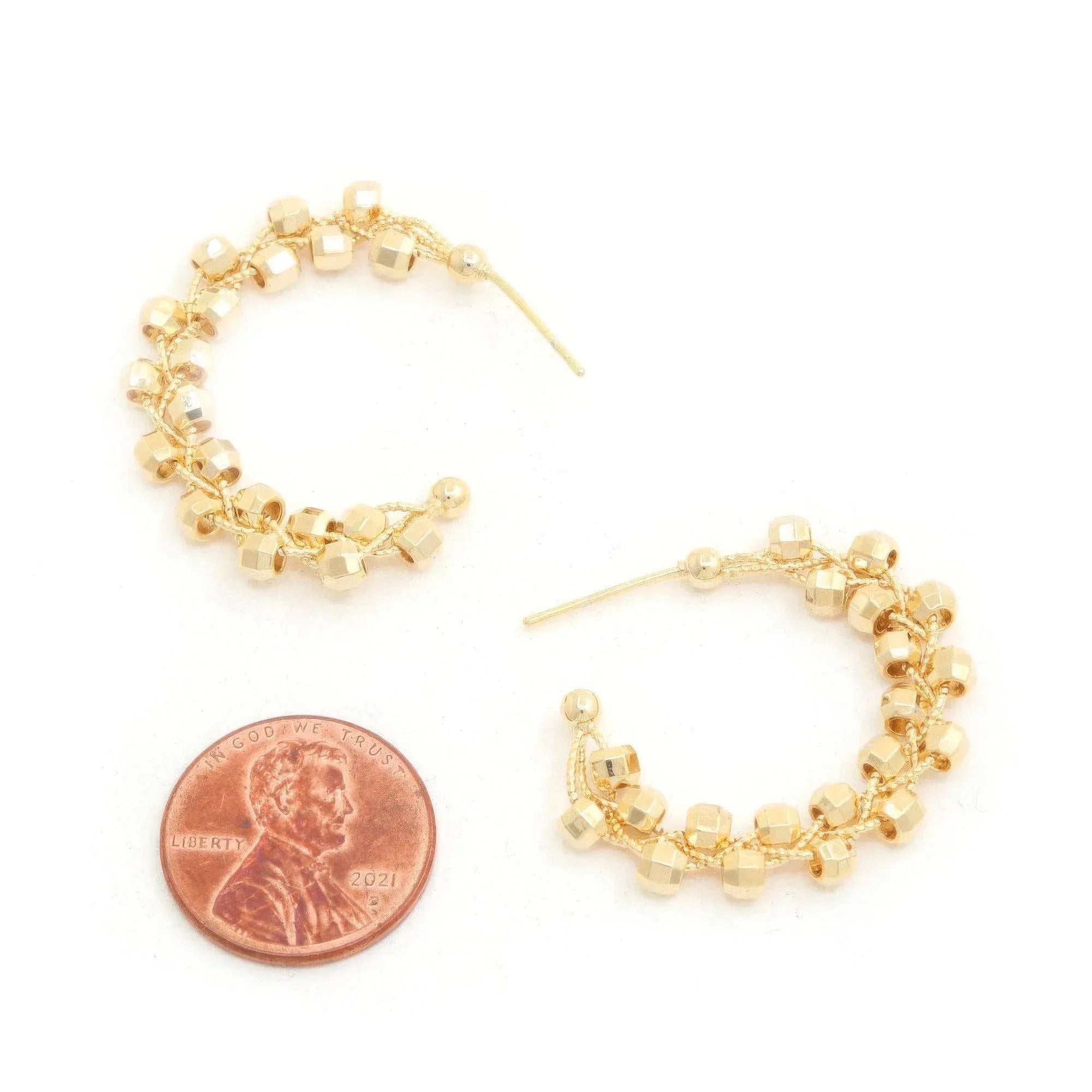 Sodajo Beaded Open Hoop Gold Dipped Earring | Mixtshop LLC