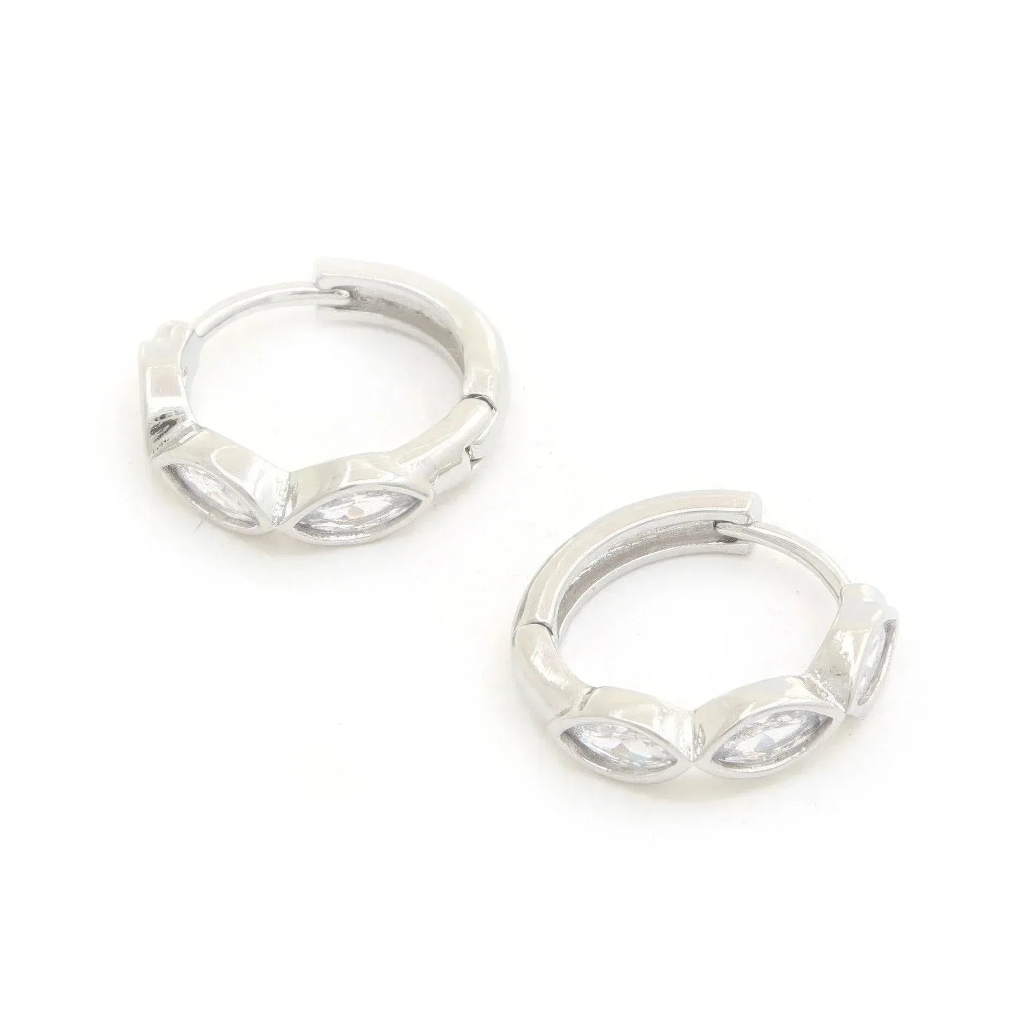 Marquise Cz 14k Gold Dipped Huggie Earring Secondary image