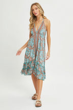 Halter Paisley Border Dress | Mixtshop LLC