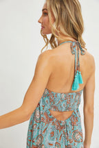 Halter Paisley Border Dress | Mixtshop LLC