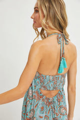 Halter Paisley Border Dress | Mixtshop LLC