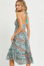 Halter Paisley Border Dress | Mixtshop LLC