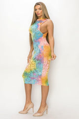 Velvet Burn Out Pattern Sexy Midi Dress | Mixtshop LLC