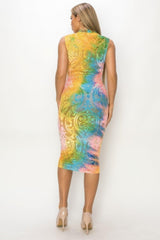 Velvet Burn Out Pattern Sexy Midi Dress | Mixtshop LLC