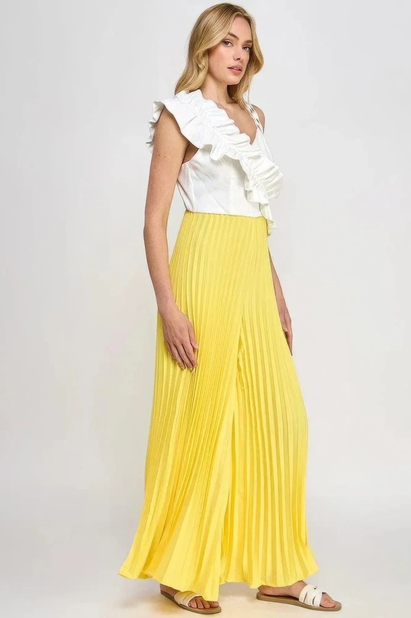 Cami Asymmetrical Ruffle Detail Pleated Bottom Jumpsuit | Mixtshop LLC