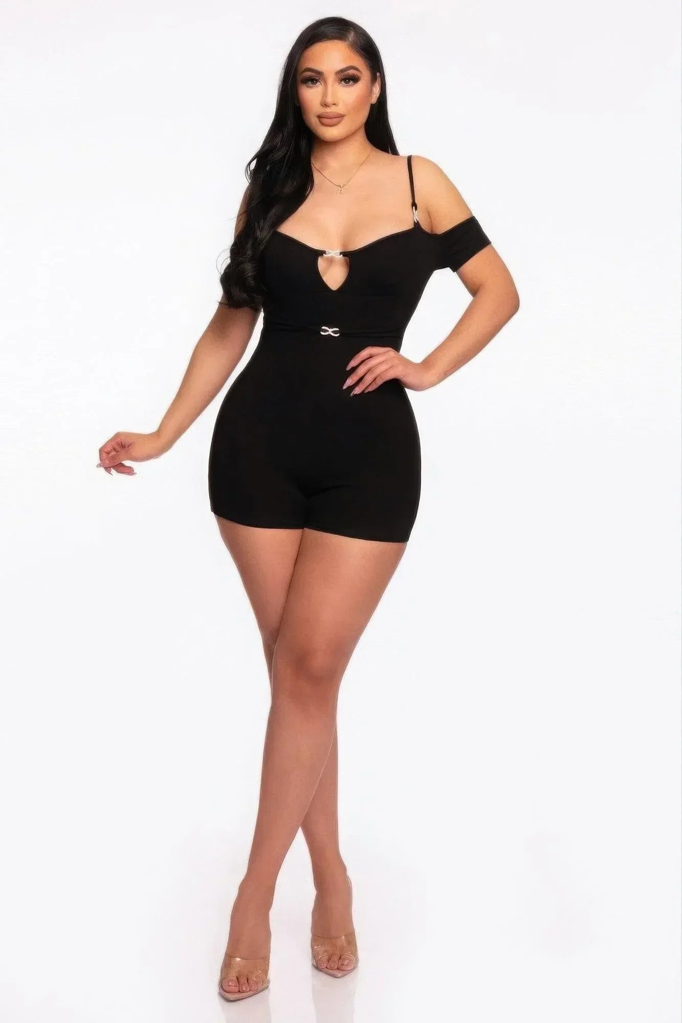 Infinity Off-shoulder Knitted Rompers | Mixtshop LLC Main image