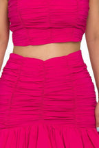 Ruffle Ruched Mini Skirt Set | Mixtshop LLC