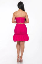 Ruffle Ruched Mini Skirt Set | Mixtshop LLC
