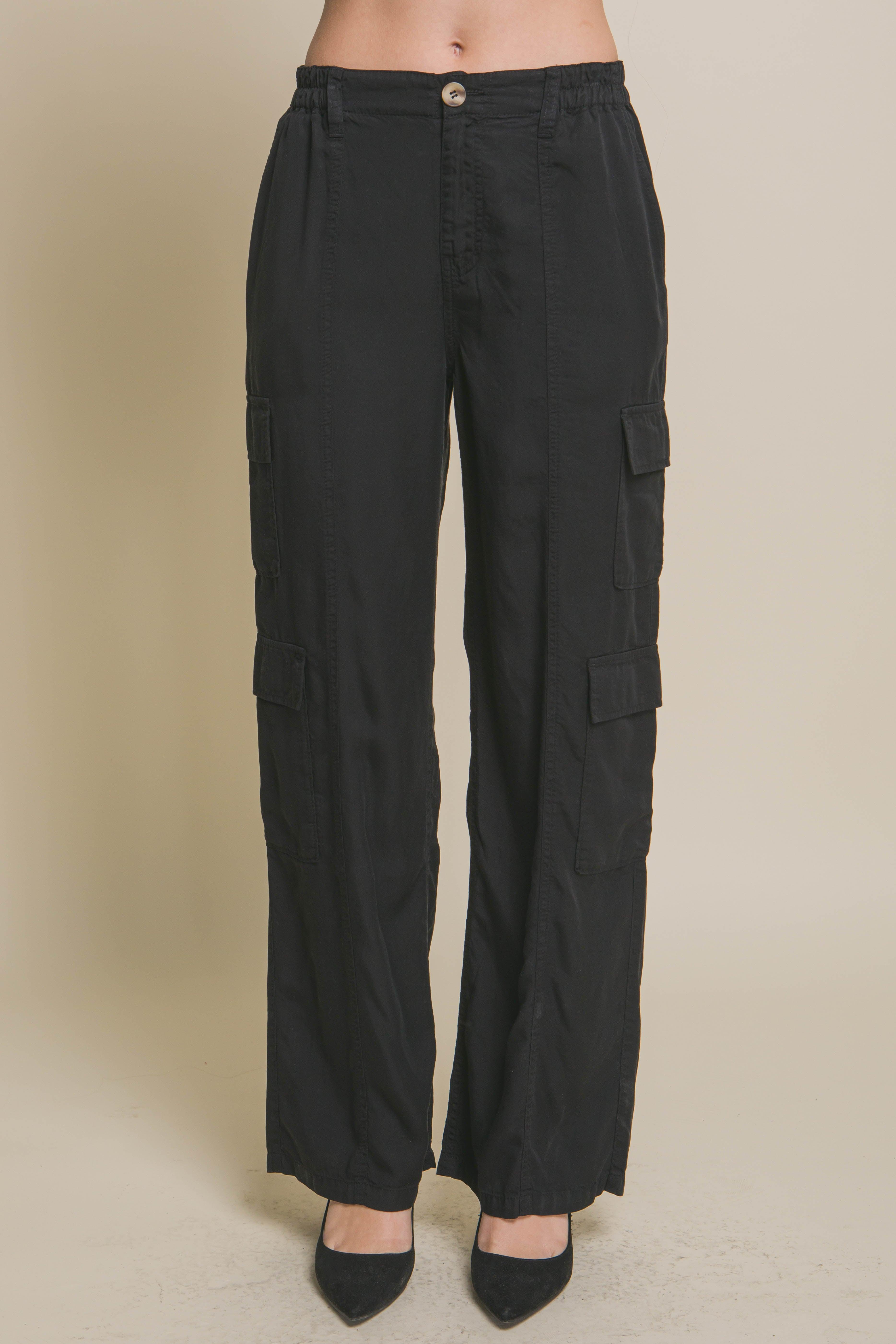 Full-length Tencel Pants With Cargo Pockets | Mixtshop LLC