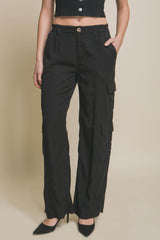 Full-length Tencel Pants With Cargo Pockets | Mixtshop LLC