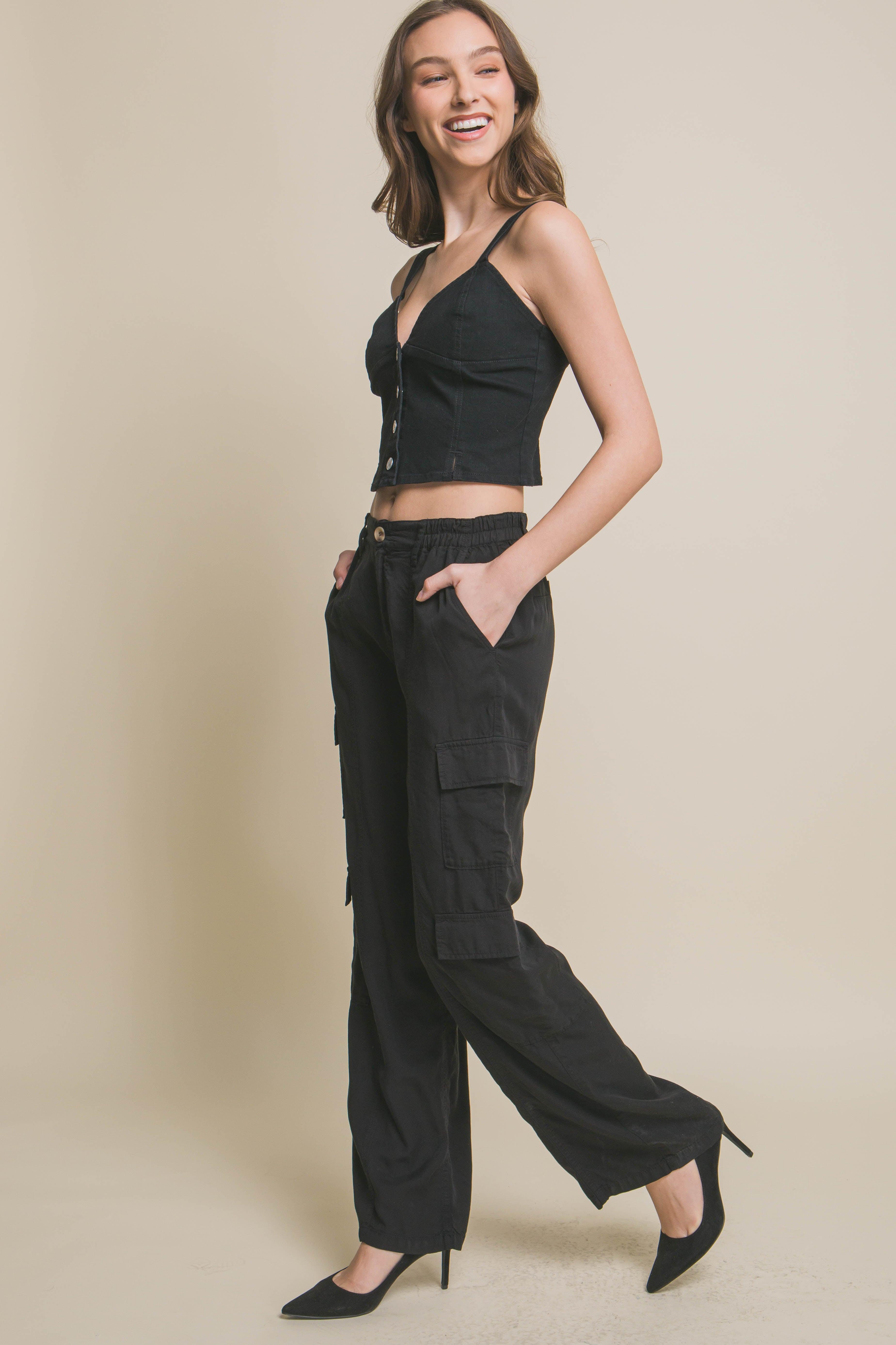 Full-length Tencel Pants With Cargo Pockets | Mixtshop LLC