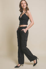 Full-length Tencel Pants With Cargo Pockets | Mixtshop LLC