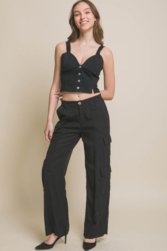 Full-length Tencel Pants With Cargo Pockets | Mixtshop LLC