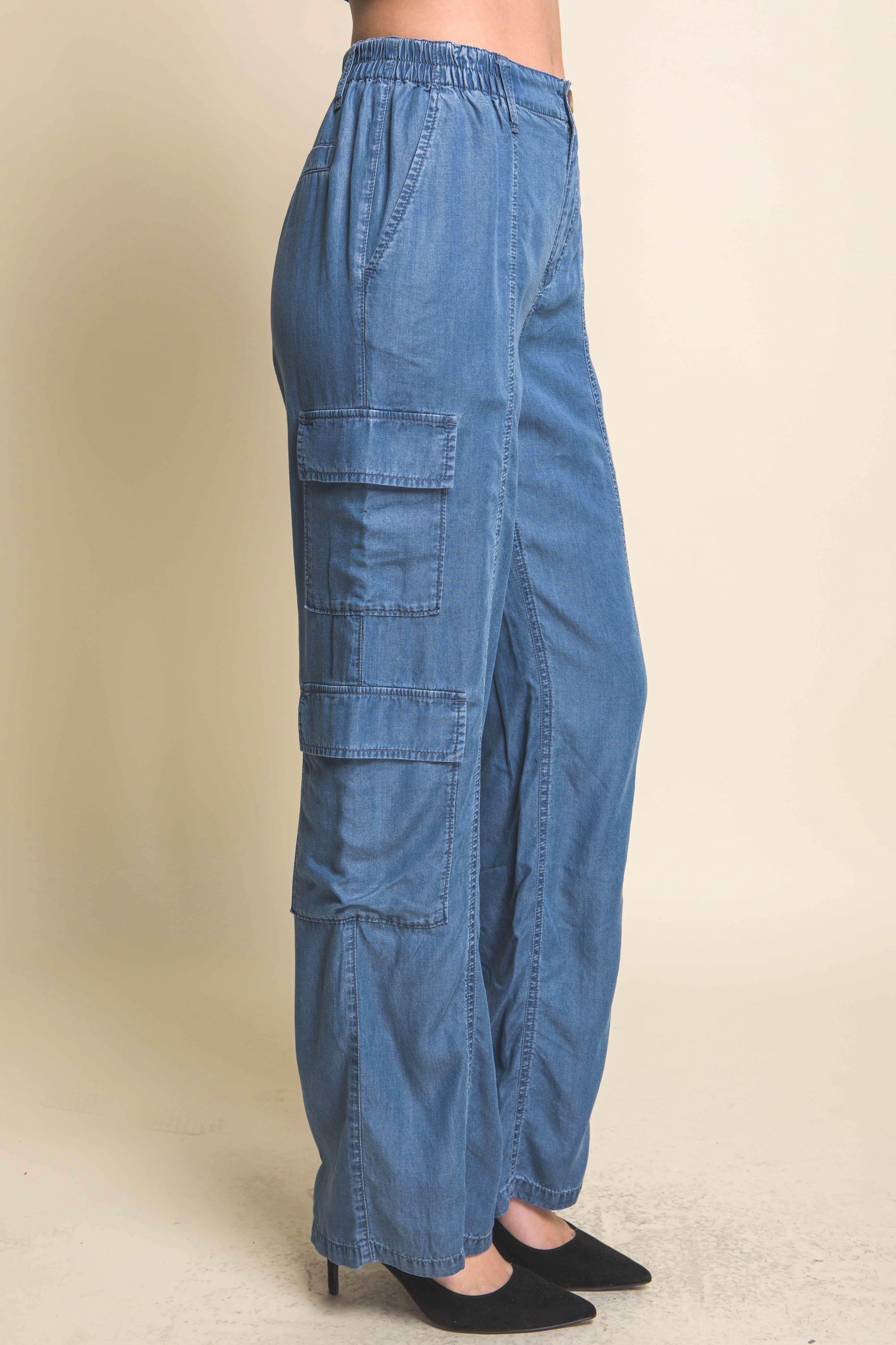 Full-length Tencel Pants With Cargo Pockets | Mixtshop LLC