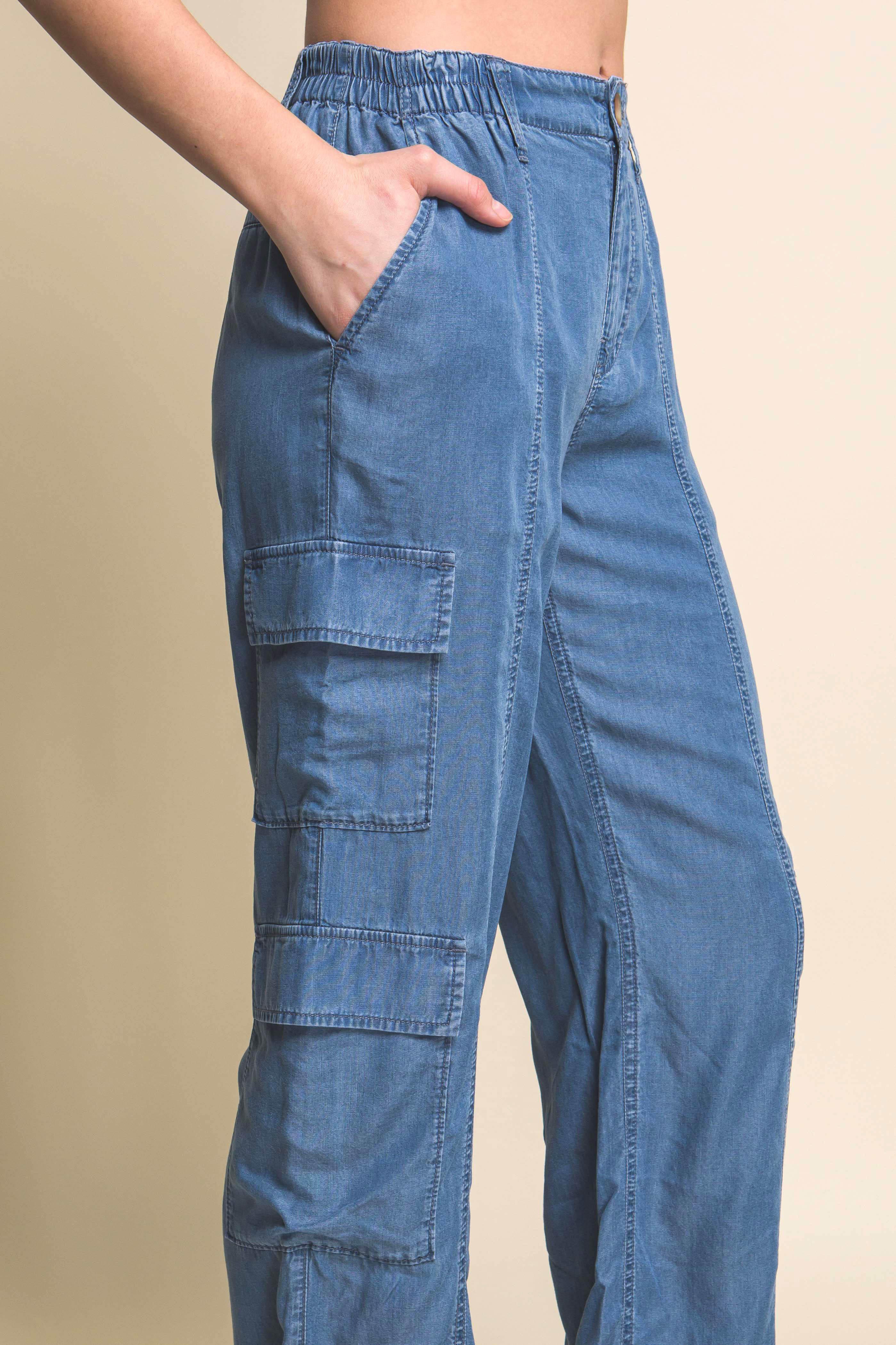Full-length Tencel Pants With Cargo Pockets | Mixtshop LLC